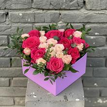 Цветочная композиция из Розы в коробке в Советском Республики Крым
