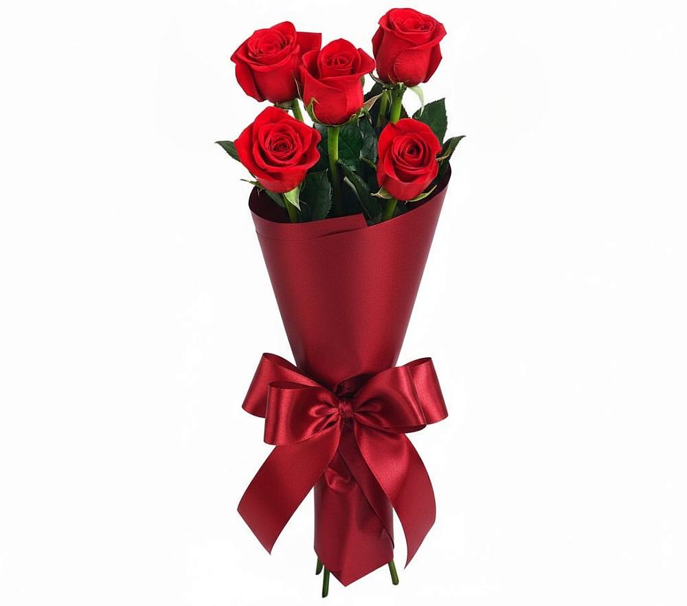 Букет 5 Красных роз Эдлесс Лав в Советском Республики Крым