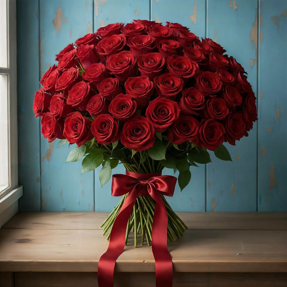 Букет Красные розы Блэк Меджик в Советском Республики Крым