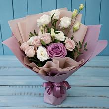 Букет цветов из:  Розы и Лизиантусы #REPLACE_PRED# Советском Республики Крым