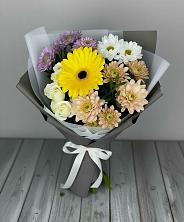 Букет цветов из:  Розы, Герберы и Хризантемы в Советском Республики Крым