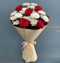 Букет цветов из:  Розы и Хризантемы в Советском Республики Крым