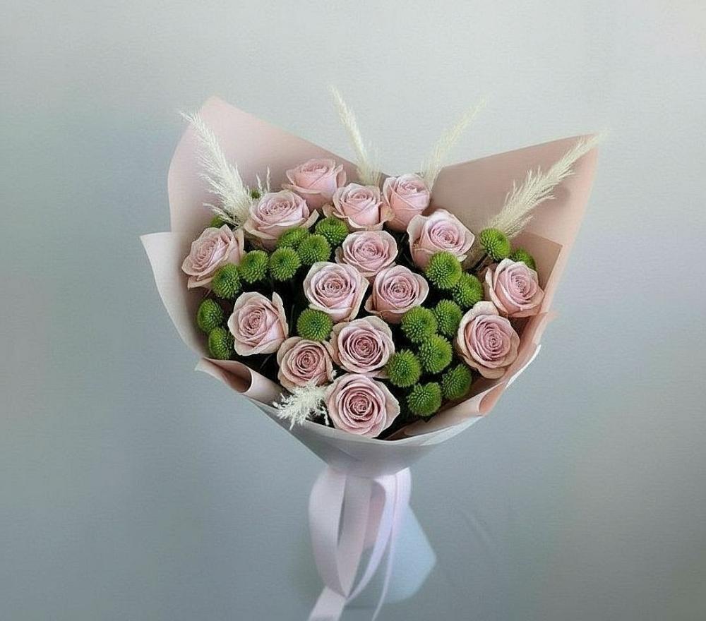 Букет цветов из: Розы и Хризантемы в Советском Республики Крым