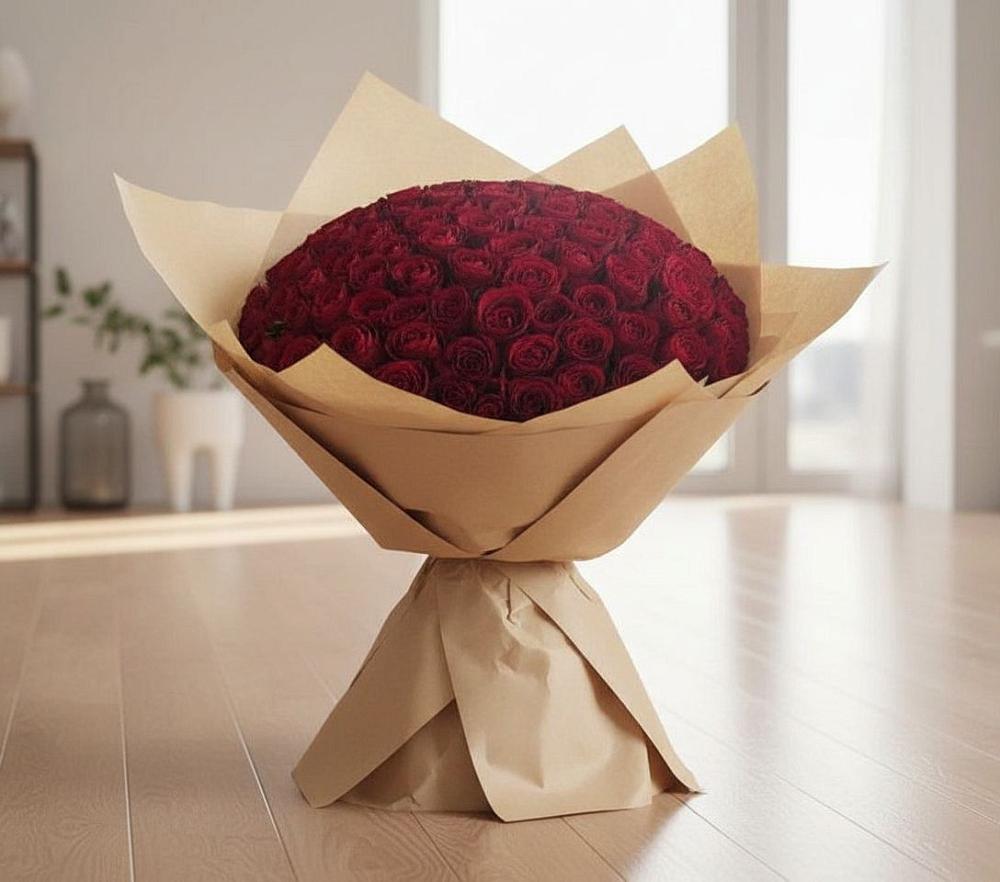 Букет 101 Красная роза в Советском Республики Крым