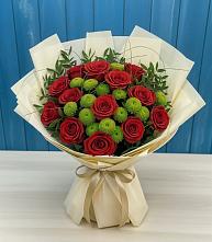 Букет цветов из:  Розы и Хризантемы в Советском Республики Крым