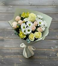 Букет цветов из:  Альстромерии, Розы и Хризантемы в Советском Республики Крым