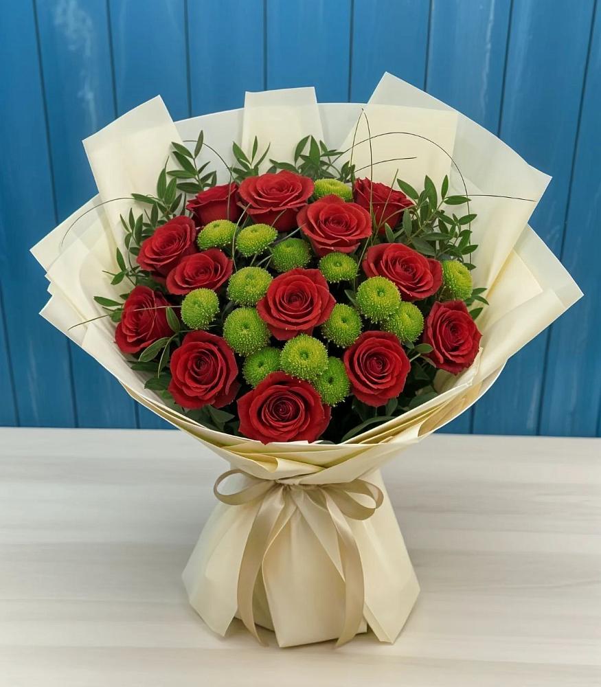 Букет цветов из: Розы и Хризантемы в Советском Республики Крым